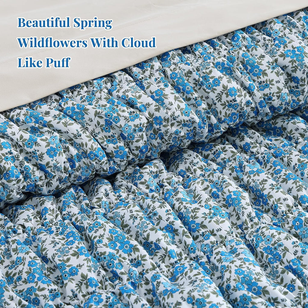 Melex Puff 7-piece Bed in a Bag Comforter Set with Sheets