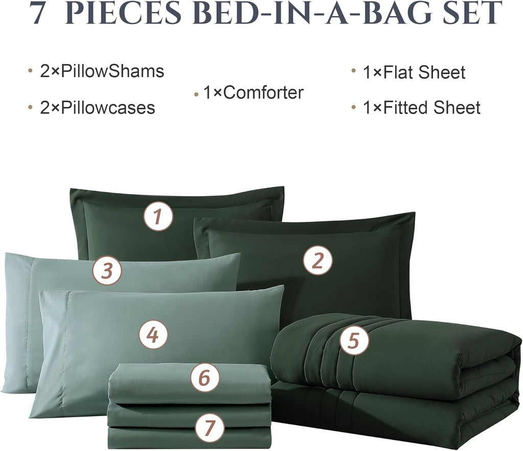 Melex 7-piece Bed in a Bag Comforter Set with Sheets