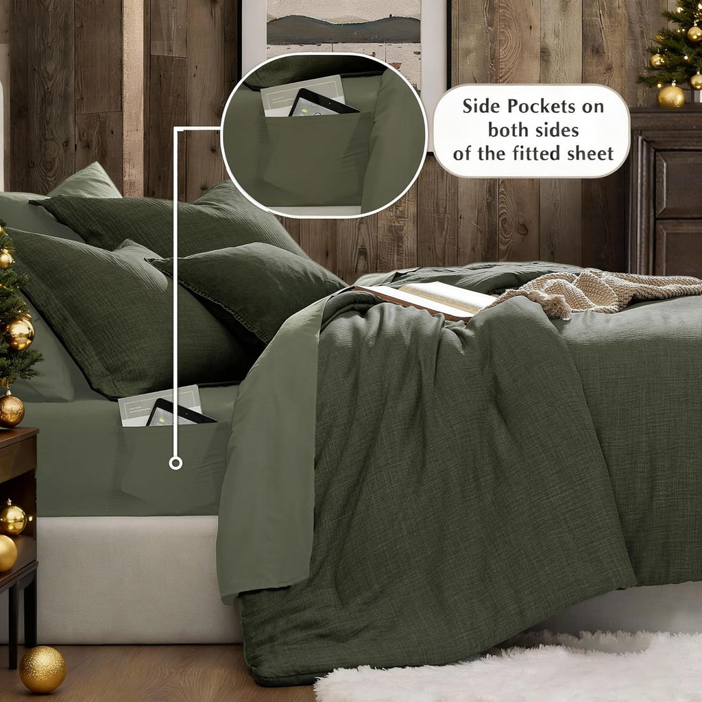Melex Textured Comforter Set