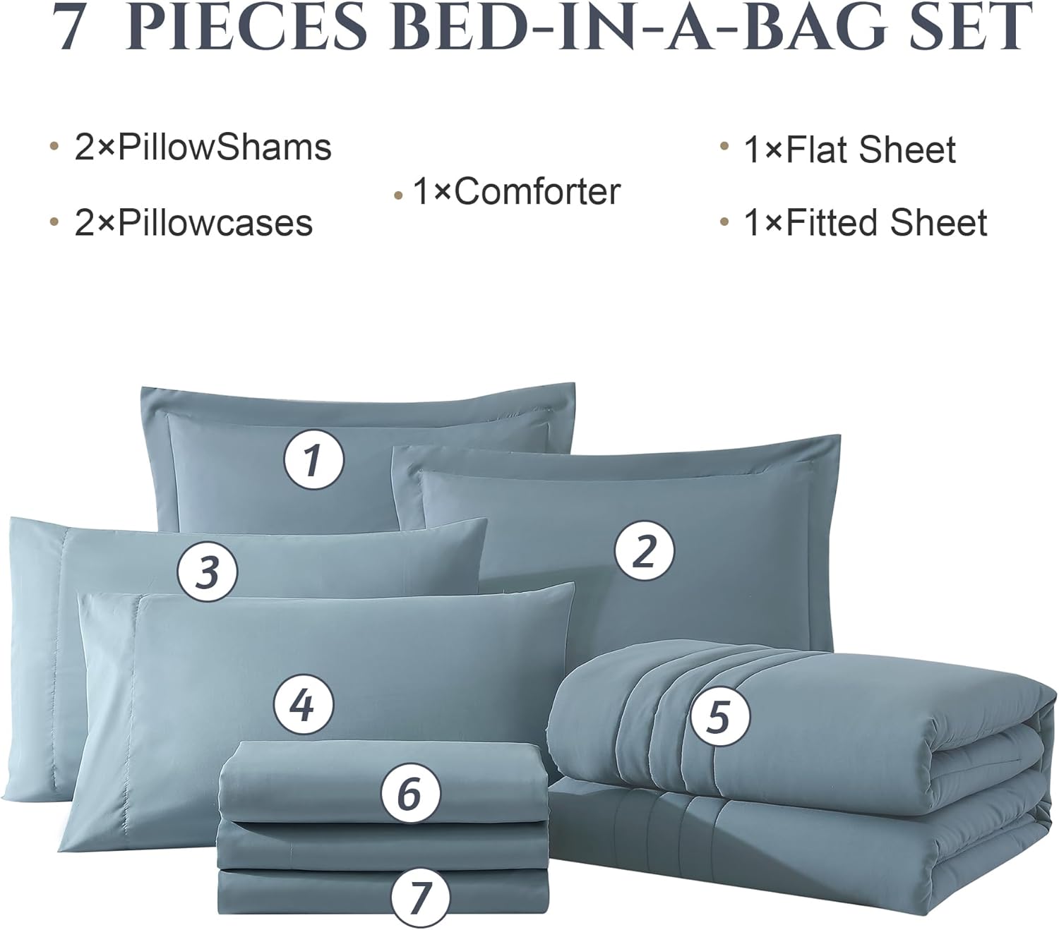 Melex 7-piece Bed in a Bag Comforter Set with Sheets