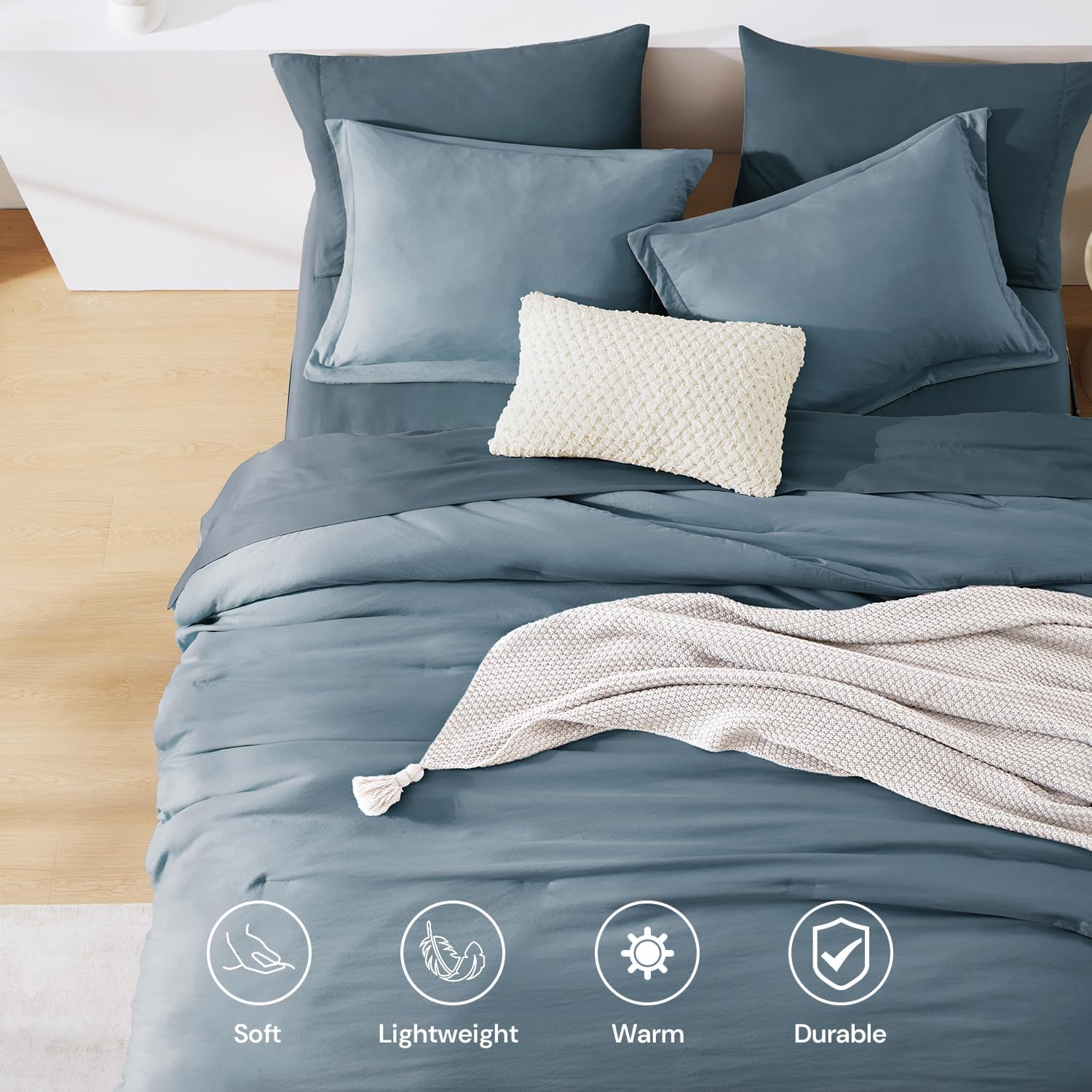 Prewashed fabric 7-piece Bed in a Bag Comforter Set