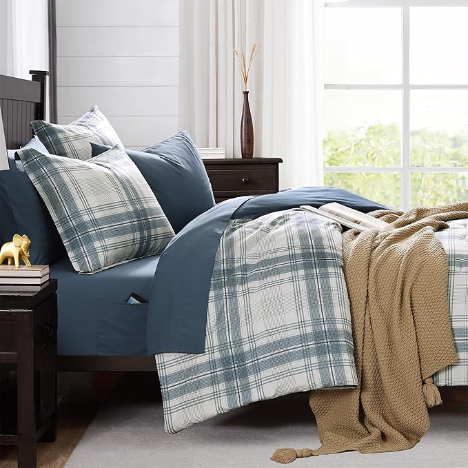 Melex Plaid Comforter Set