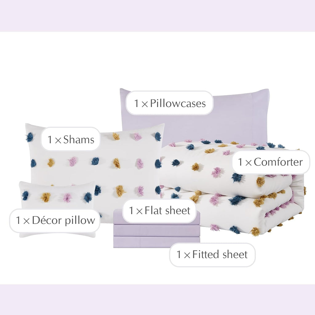 Melex Pom Tufted Comforter Set