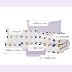 Melex Pom Tufted Comforter Set