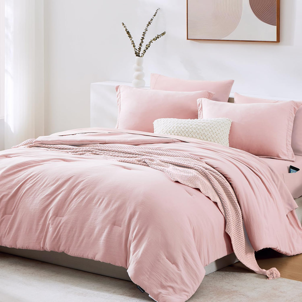 Prewashed fabric 7-piece Bed in a Bag Comforter Set