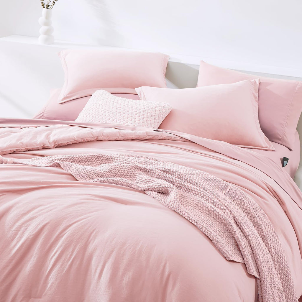 Prewashed fabric 7-piece Bed in a Bag Comforter Set