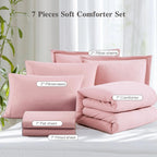 Prewashed fabric 7-piece Bed in a Bag Comforter Set