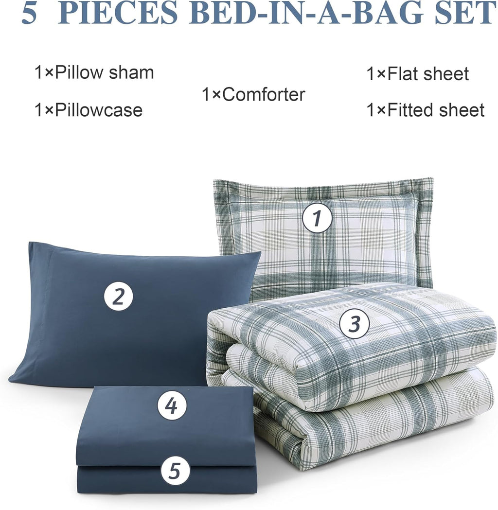 Melex Plaid Comforter Set