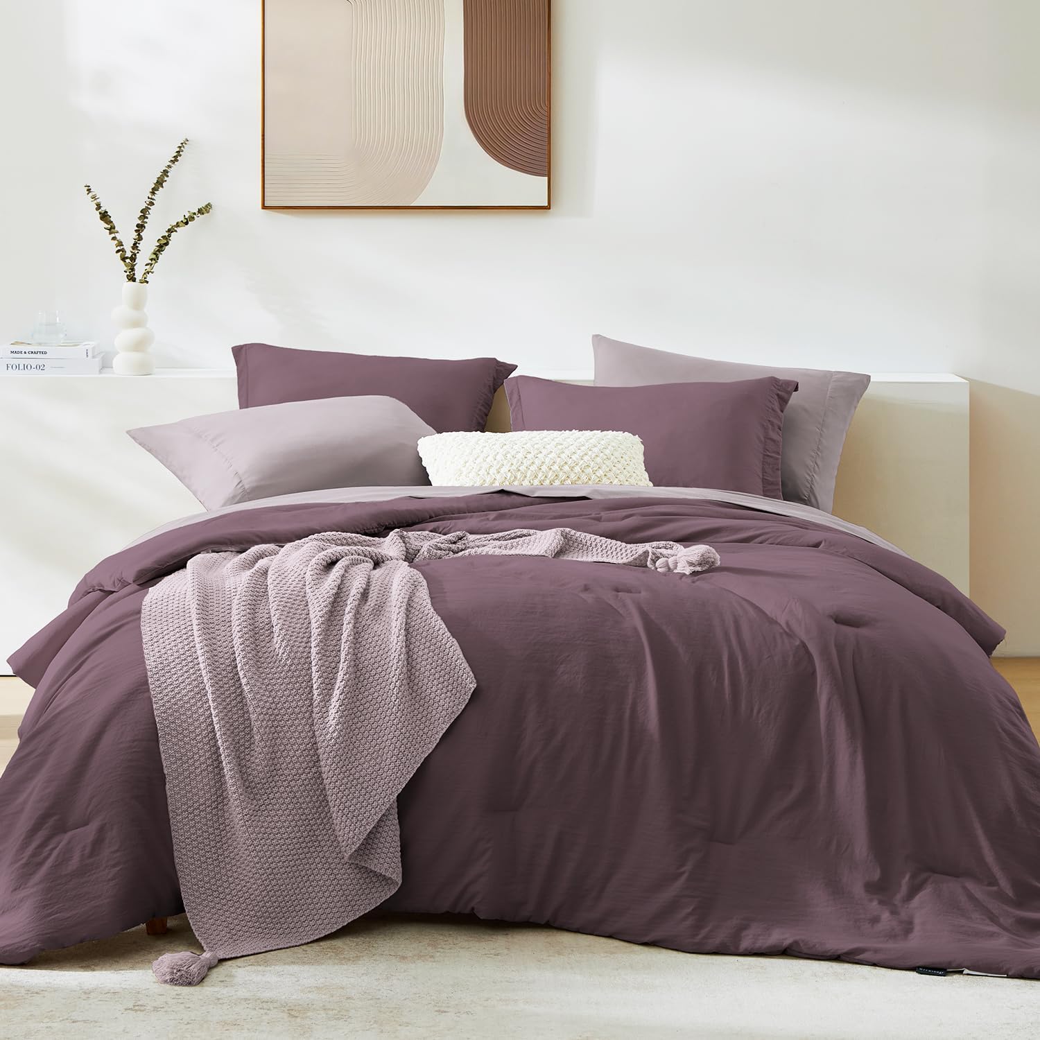Prewashed fabric 7-piece Bed in a Bag Comforter Set