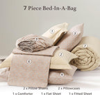 Melex Prewashed Bed in a Bag,Ultra Soft Comforter Bed Set with Sheets