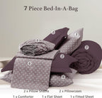 Catami Prewashed Bed in a Bag,Ultra Soft Comforter Bed Set with Sheets