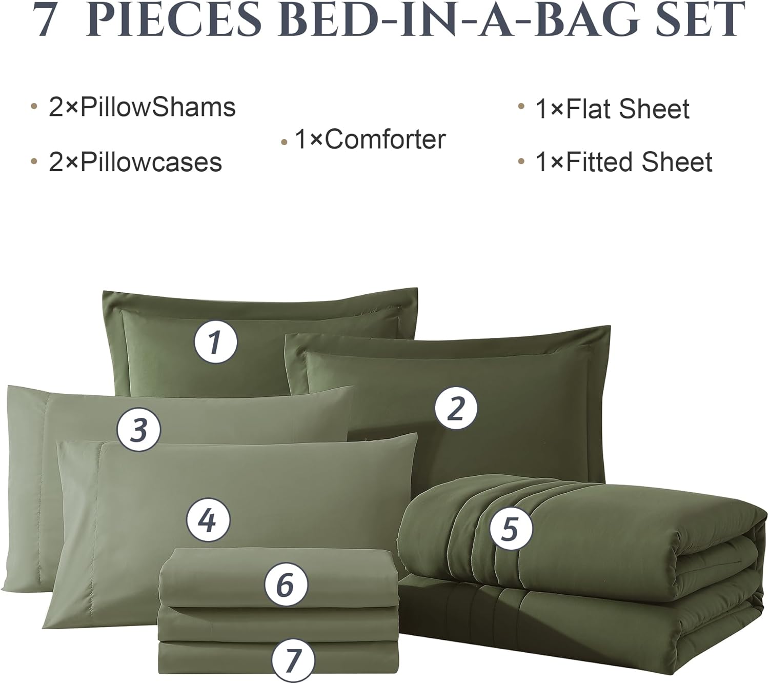 Melex 7-piece Bed in a Bag Comforter Set with Sheets