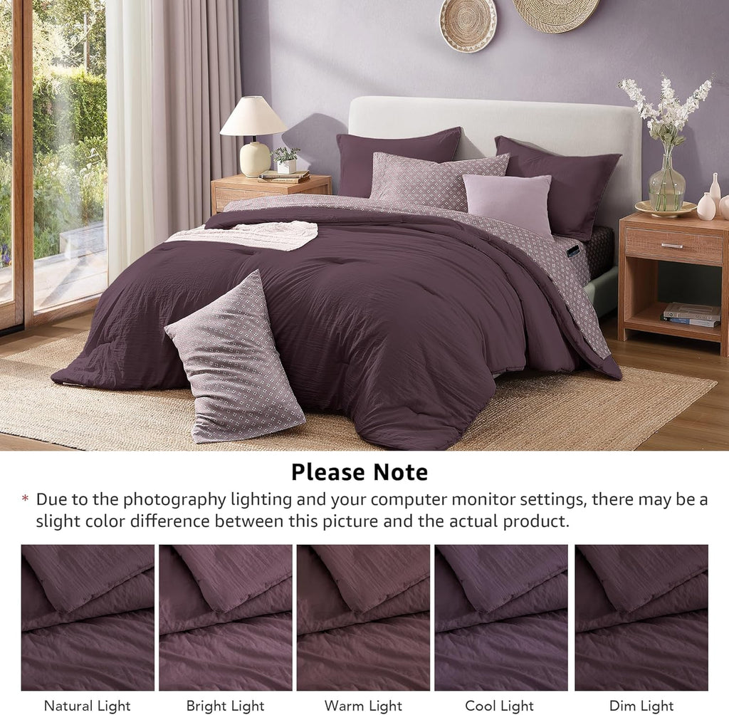 Catami Prewashed Bed in a Bag,Ultra Soft Comforter Bed Set with Sheets