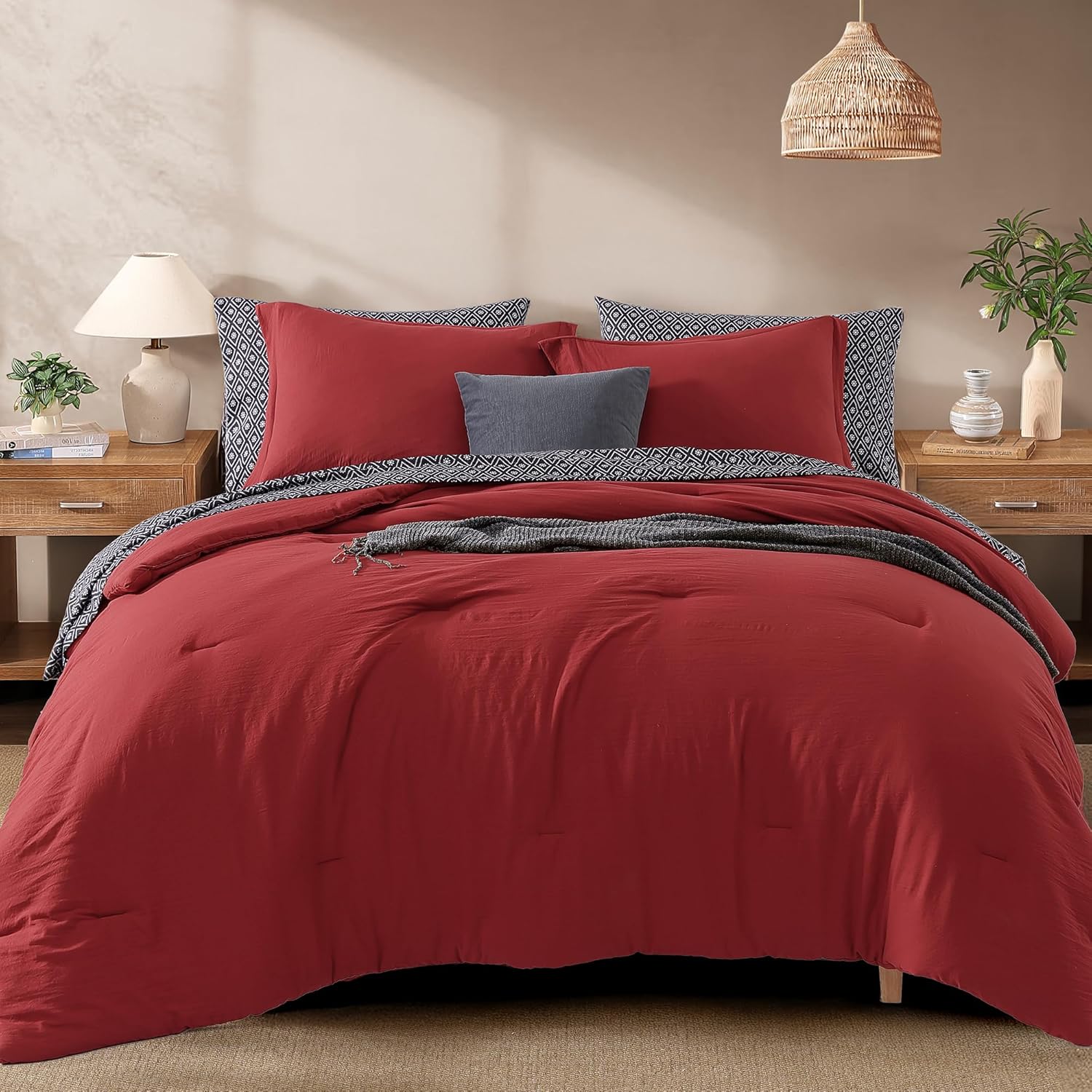 Melex Prewashed Bed in a Bag,Ultra Soft Comforter Bed Set with Sheets