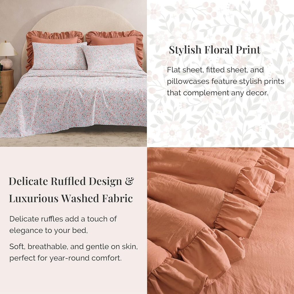 Melex Ruffle Comforter Set