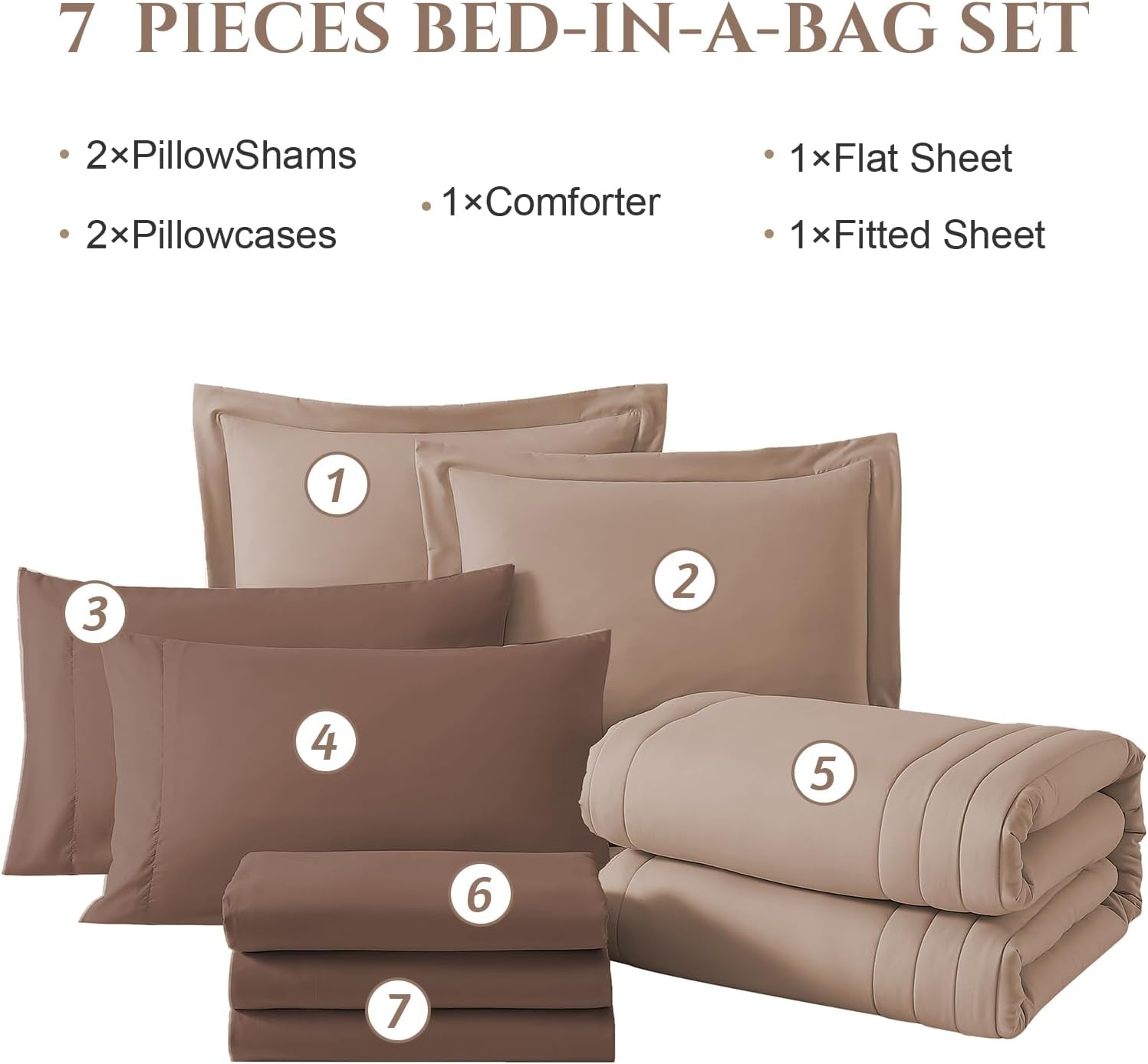 Melex 7-piece Bed in a Bag Comforter Set with Sheets