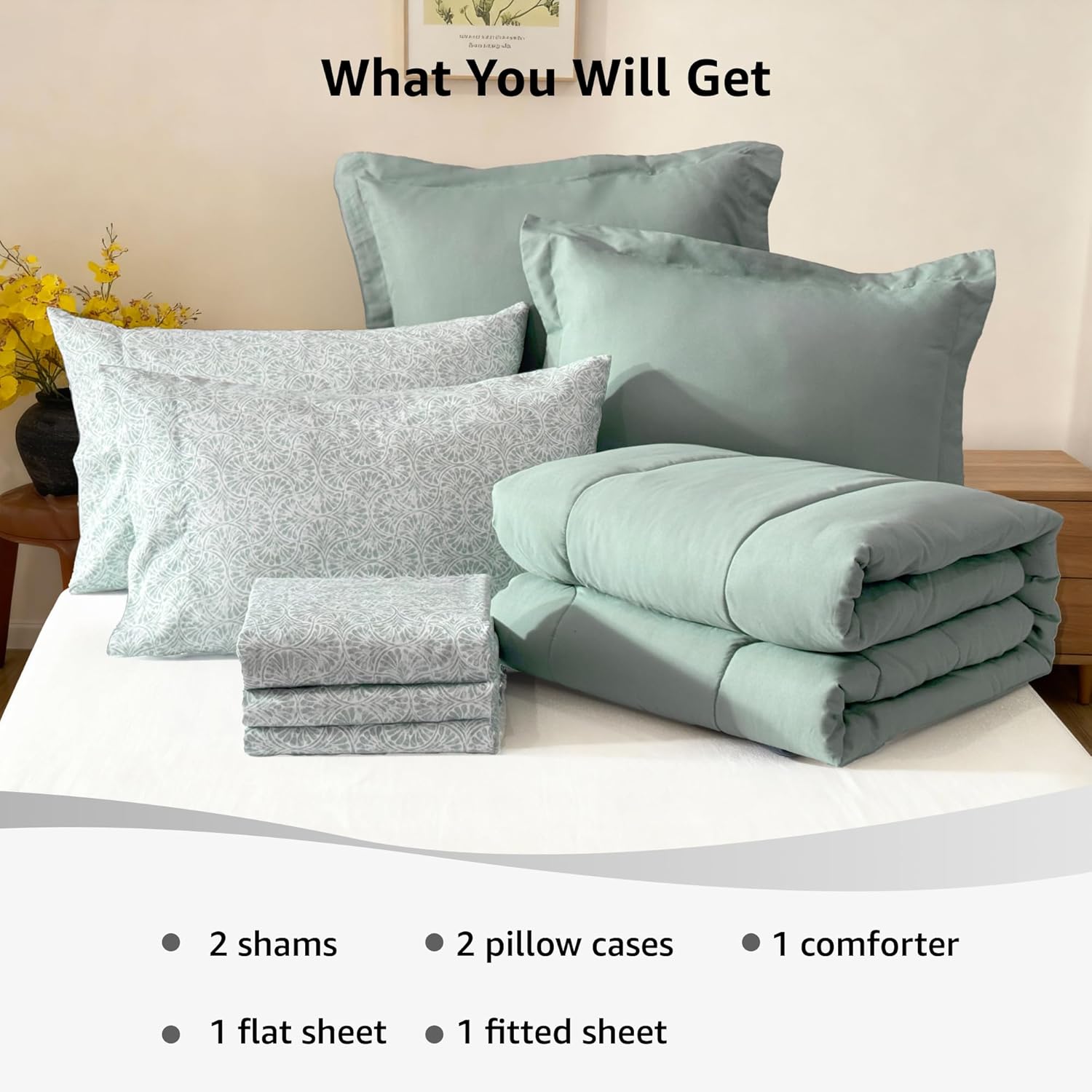 Melex 7-piece Bed in a Bag Comforter Set with Sheets