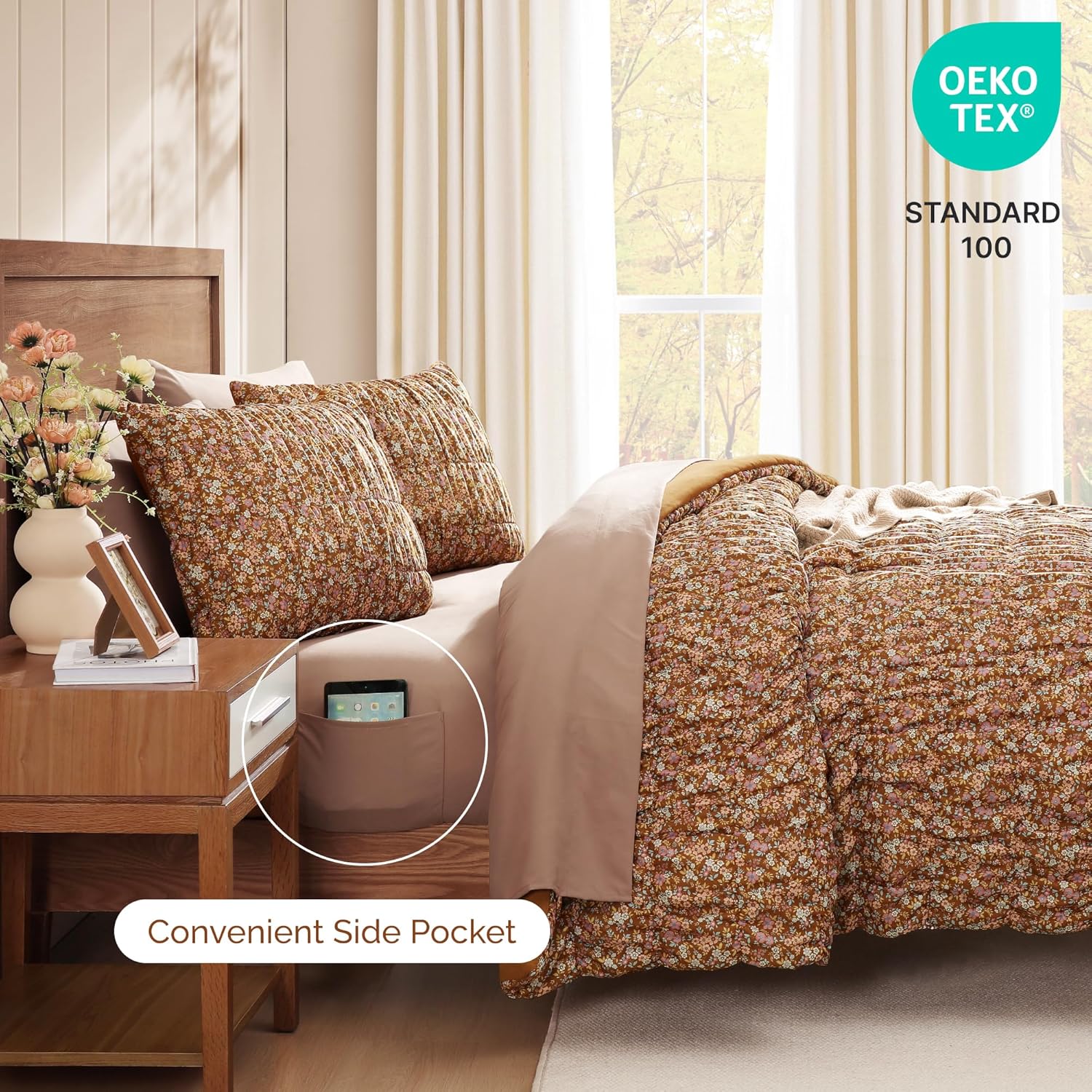 Melex Puff 7-piece Bed in a Bag Comforter Set with Sheets