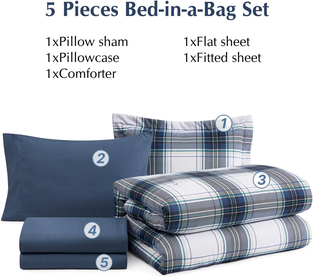 Melex Plaid Comforter Set
