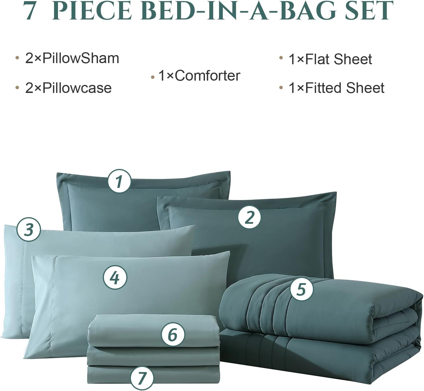 Melex 7-piece Bed in a Bag Comforter Set with Sheets