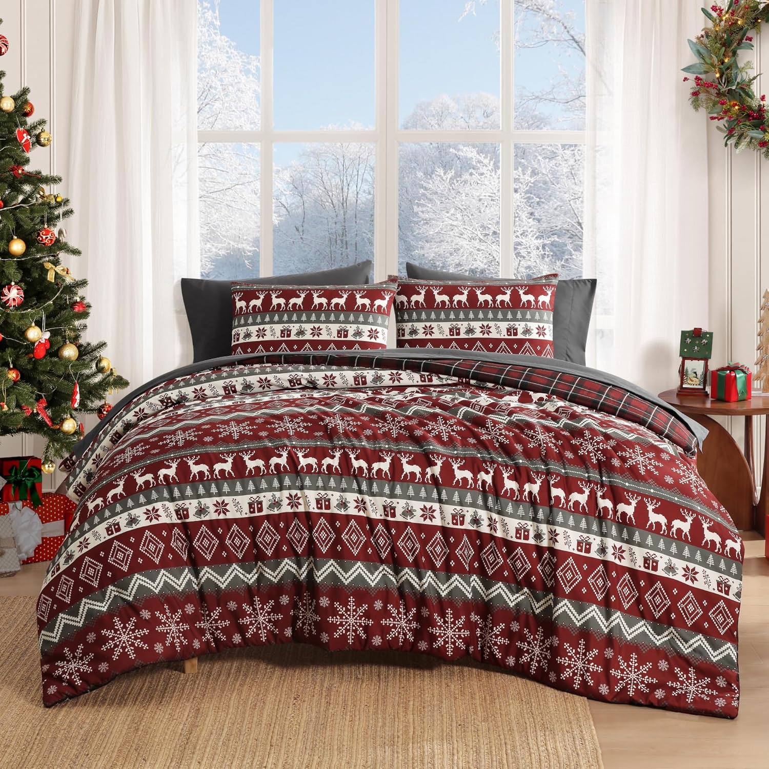 Melex Plaid Comforter Set