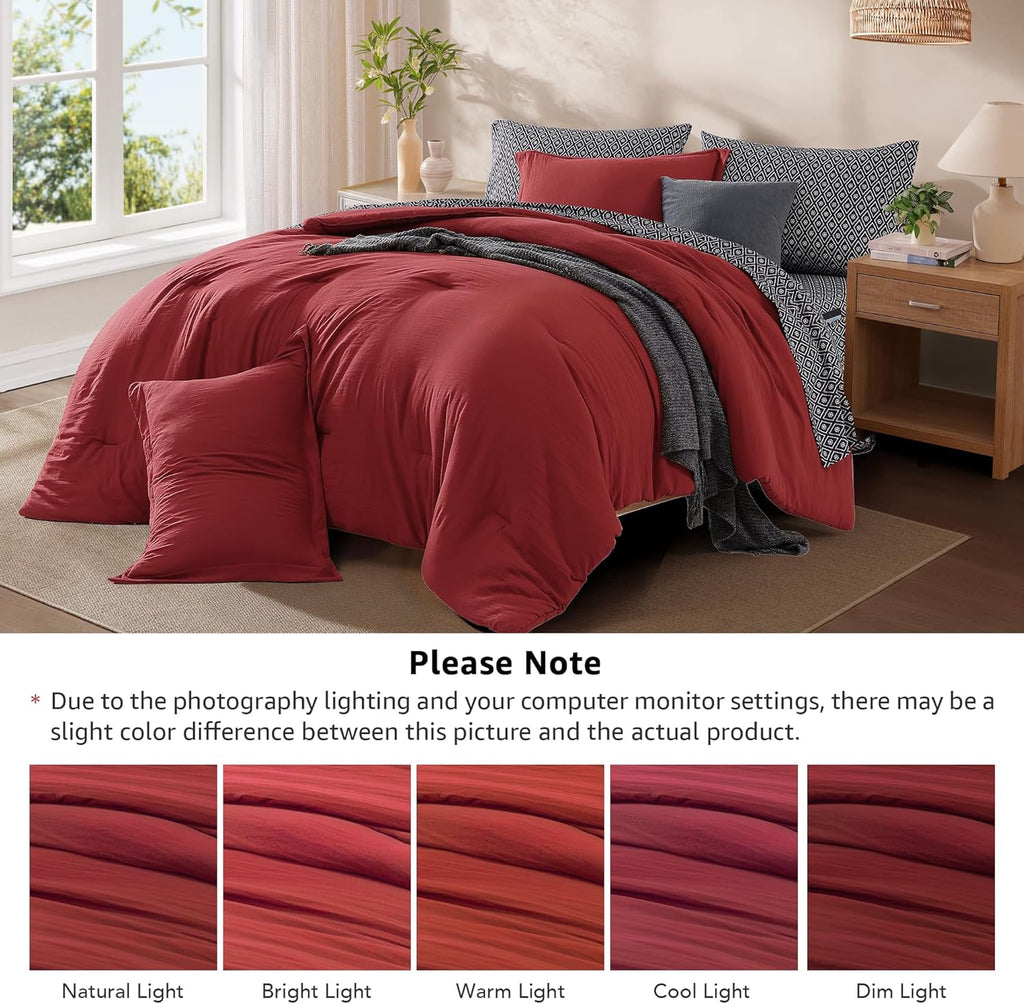 Melex Prewashed Bed in a Bag,Ultra Soft Comforter Bed Set with Sheets