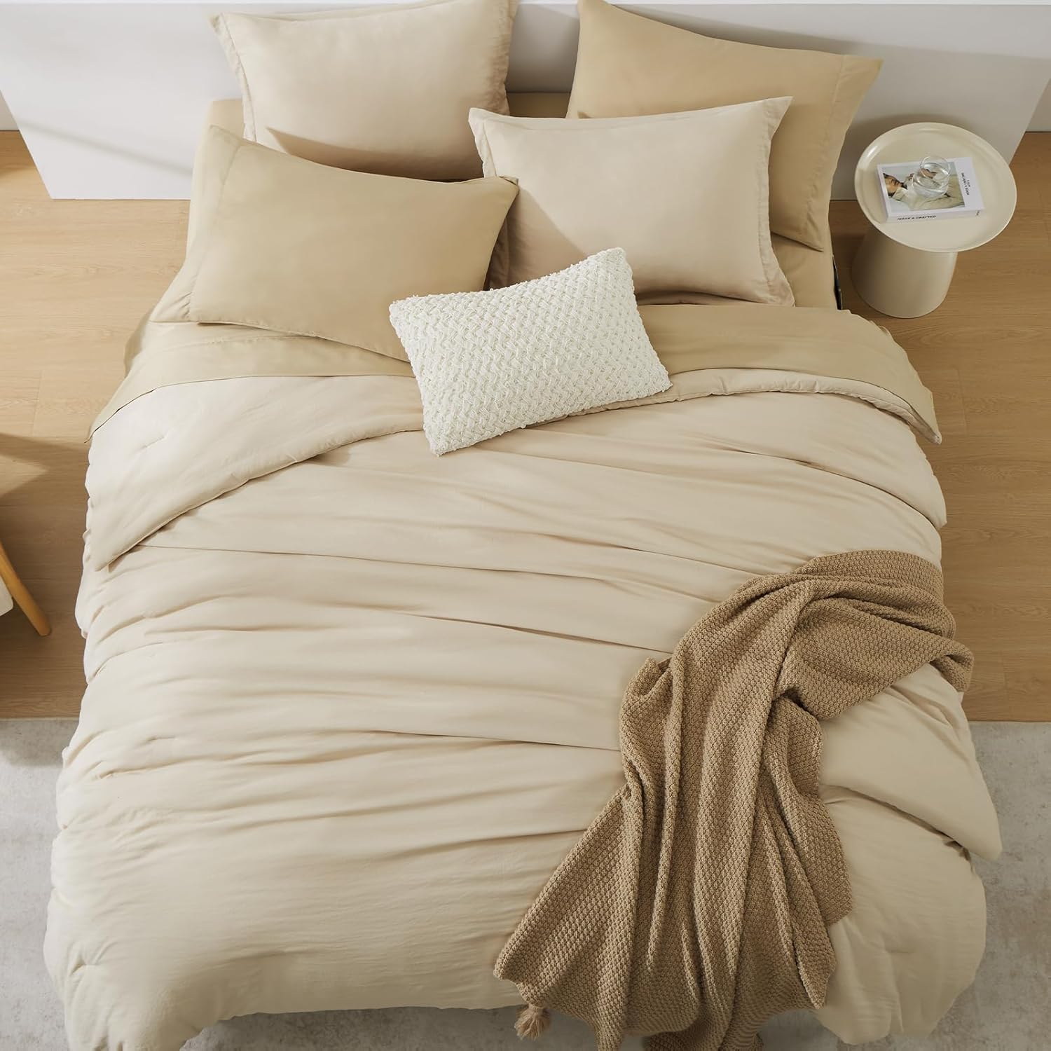 Prewashed fabric 7-piece Bed in a Bag Comforter Set