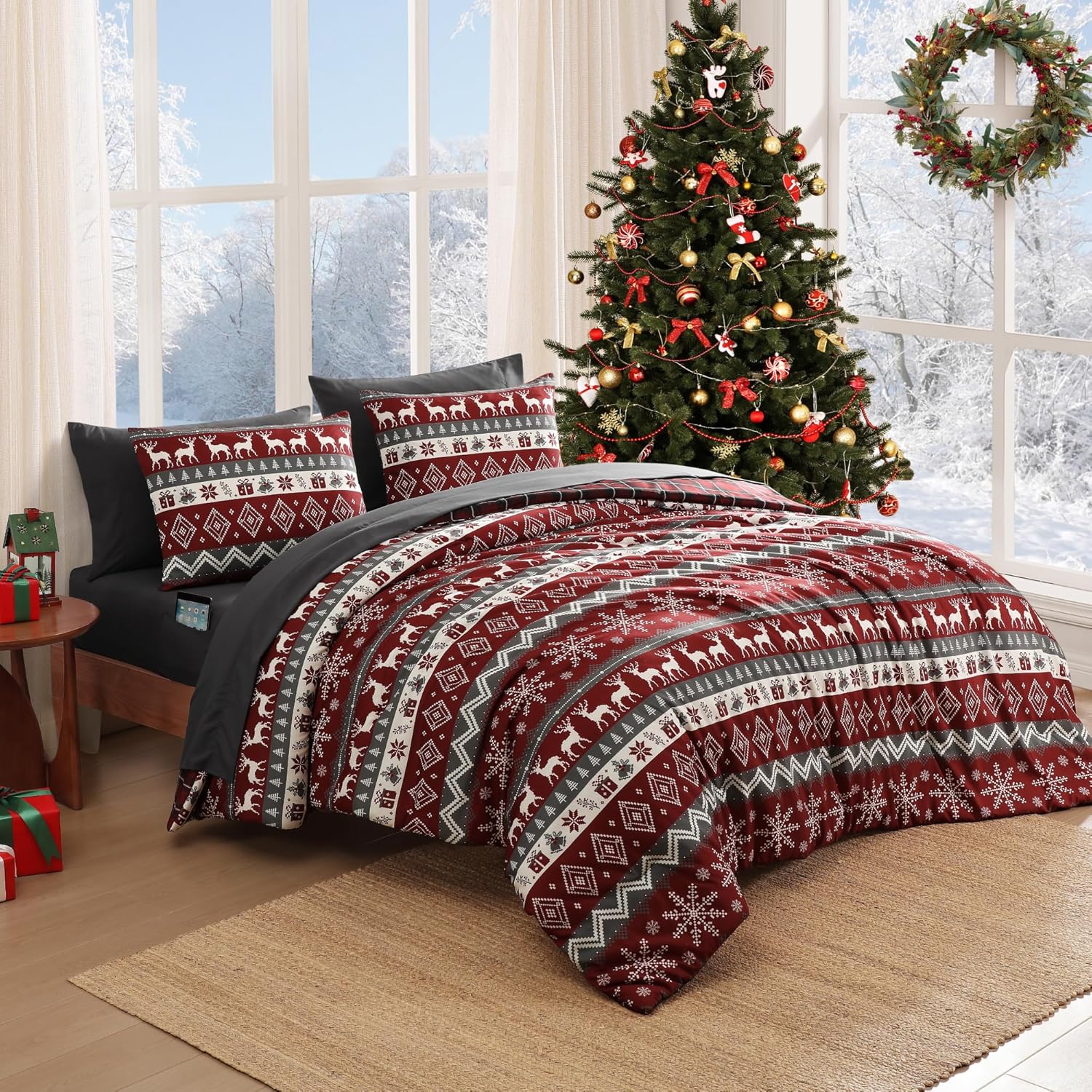 Melex Plaid Comforter Set