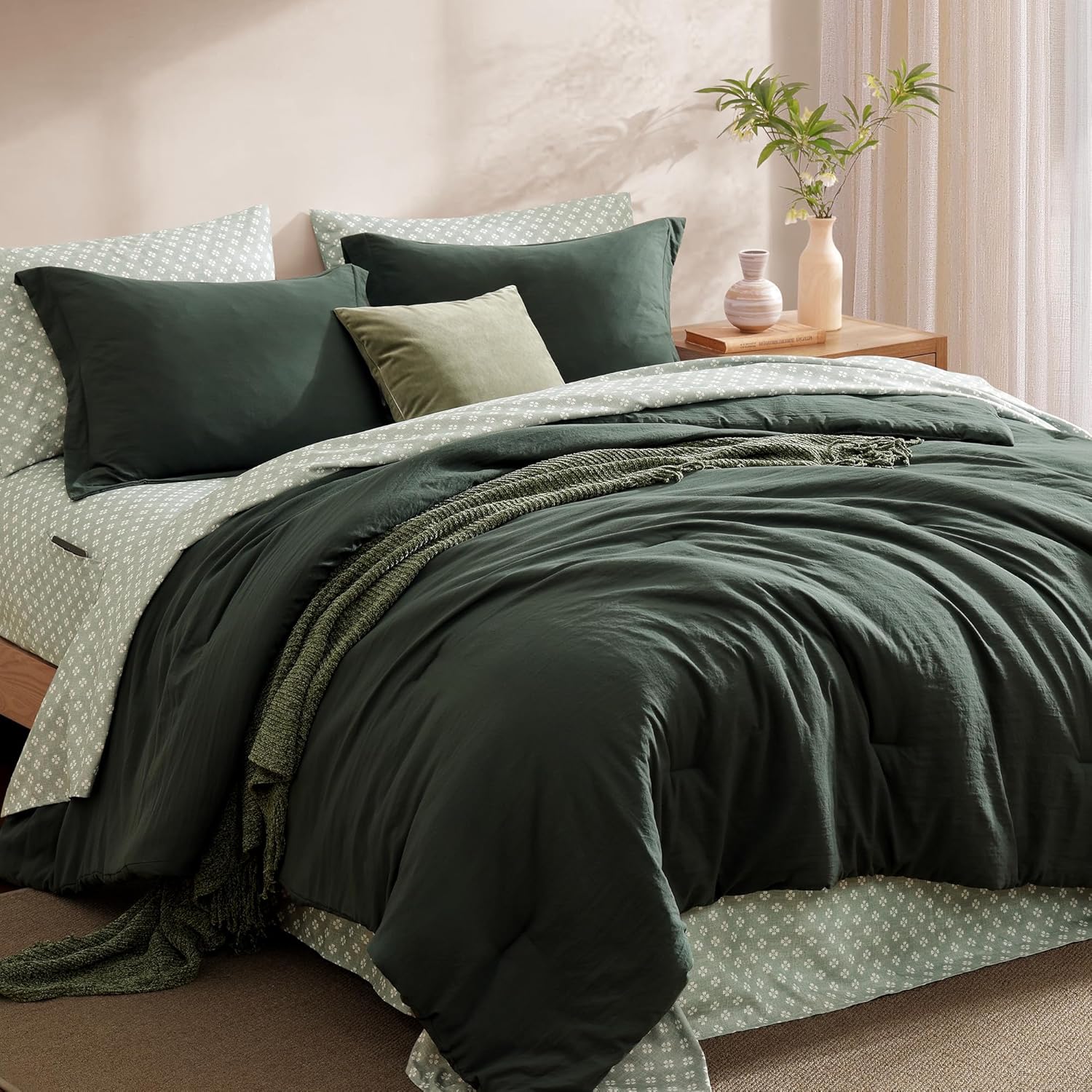 Melex Prewashed Bed in a Bag,Ultra Soft Comforter Bed Set with Sheets