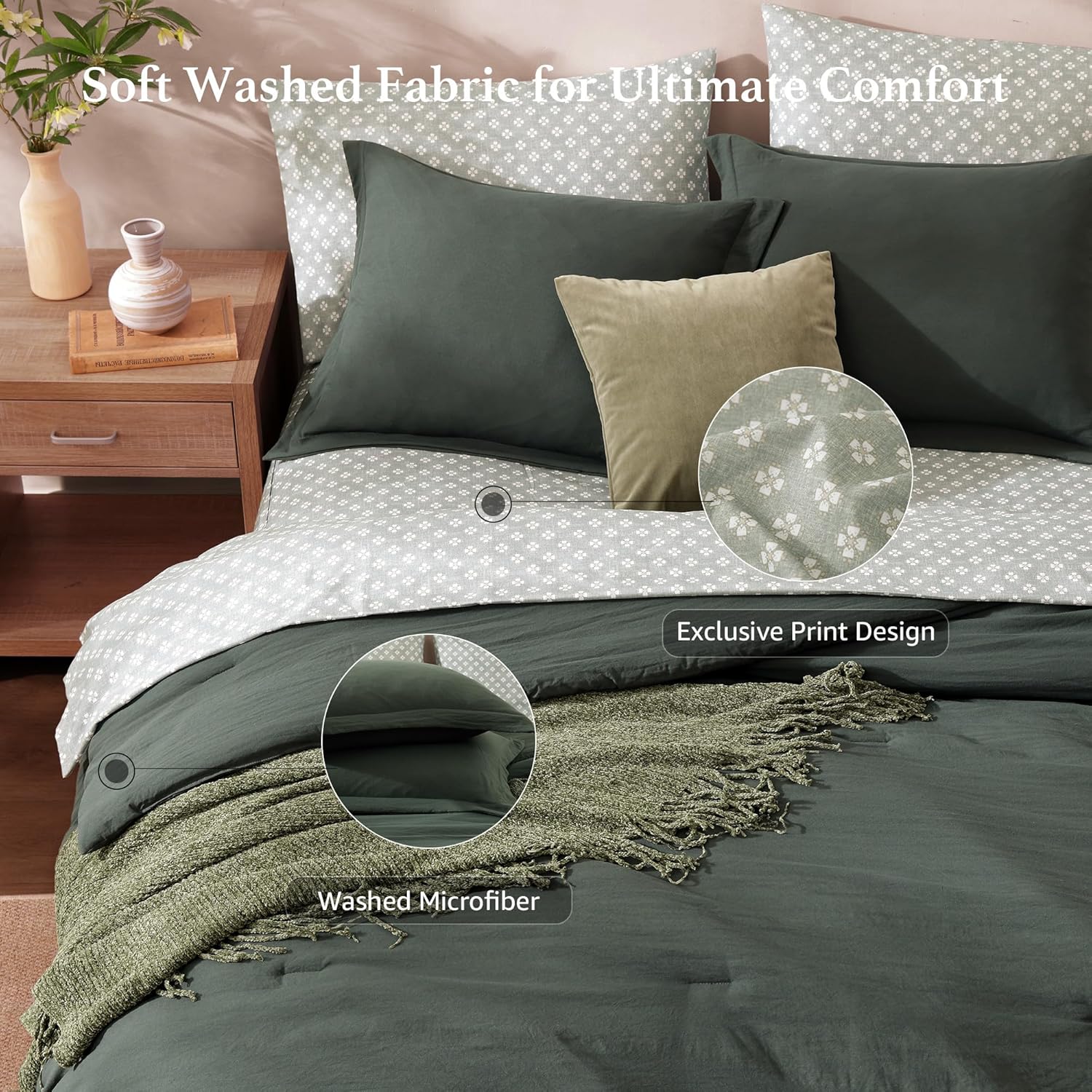 Melex Prewashed Bed in a Bag,Ultra Soft Comforter Bed Set with Sheets