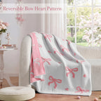 Catami Bow Throw Blanket-Reversible Home Decor Blankets for Couch Sofa Bed Camping 50"x60"