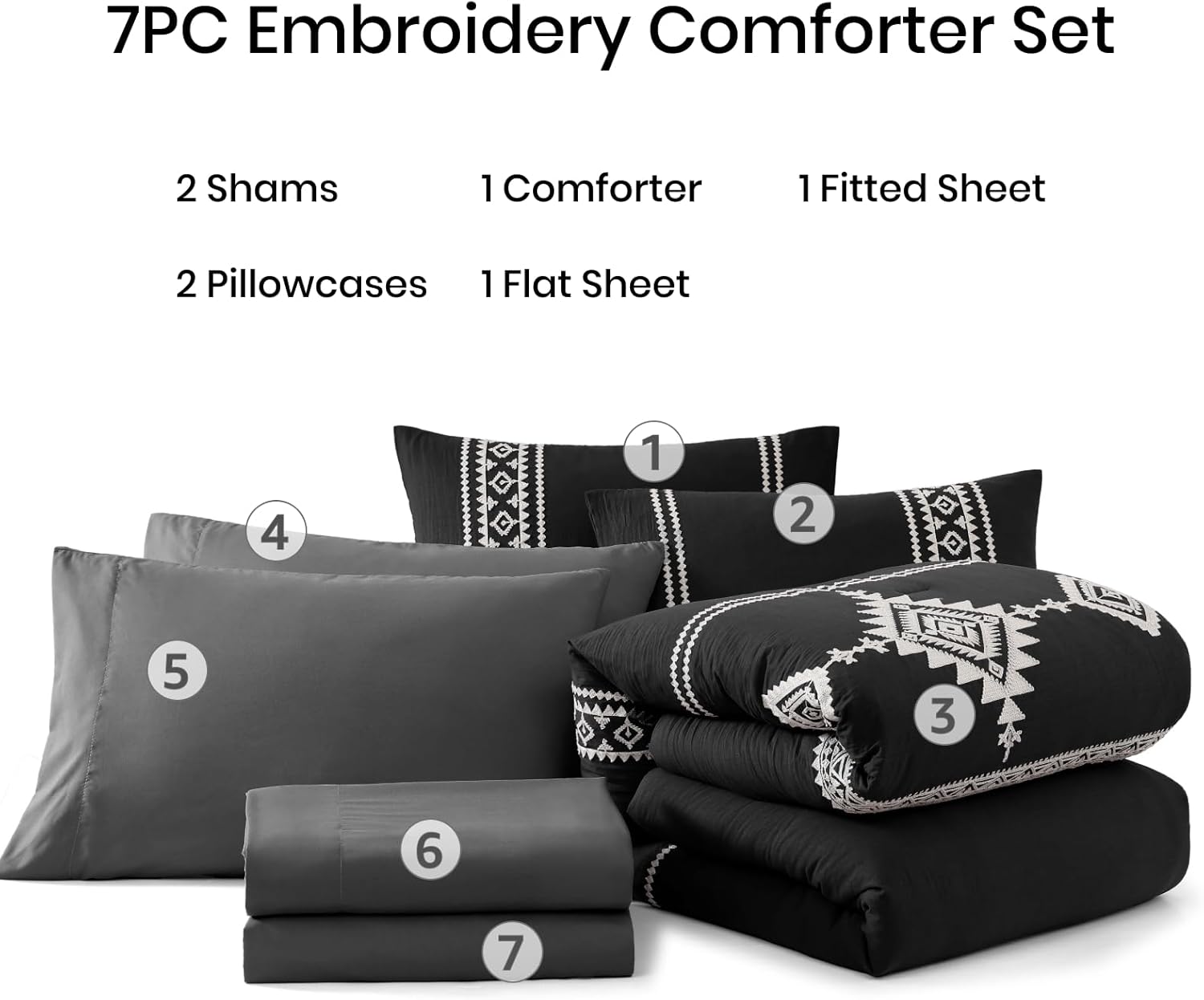 Melex Embroidery Comforter Set