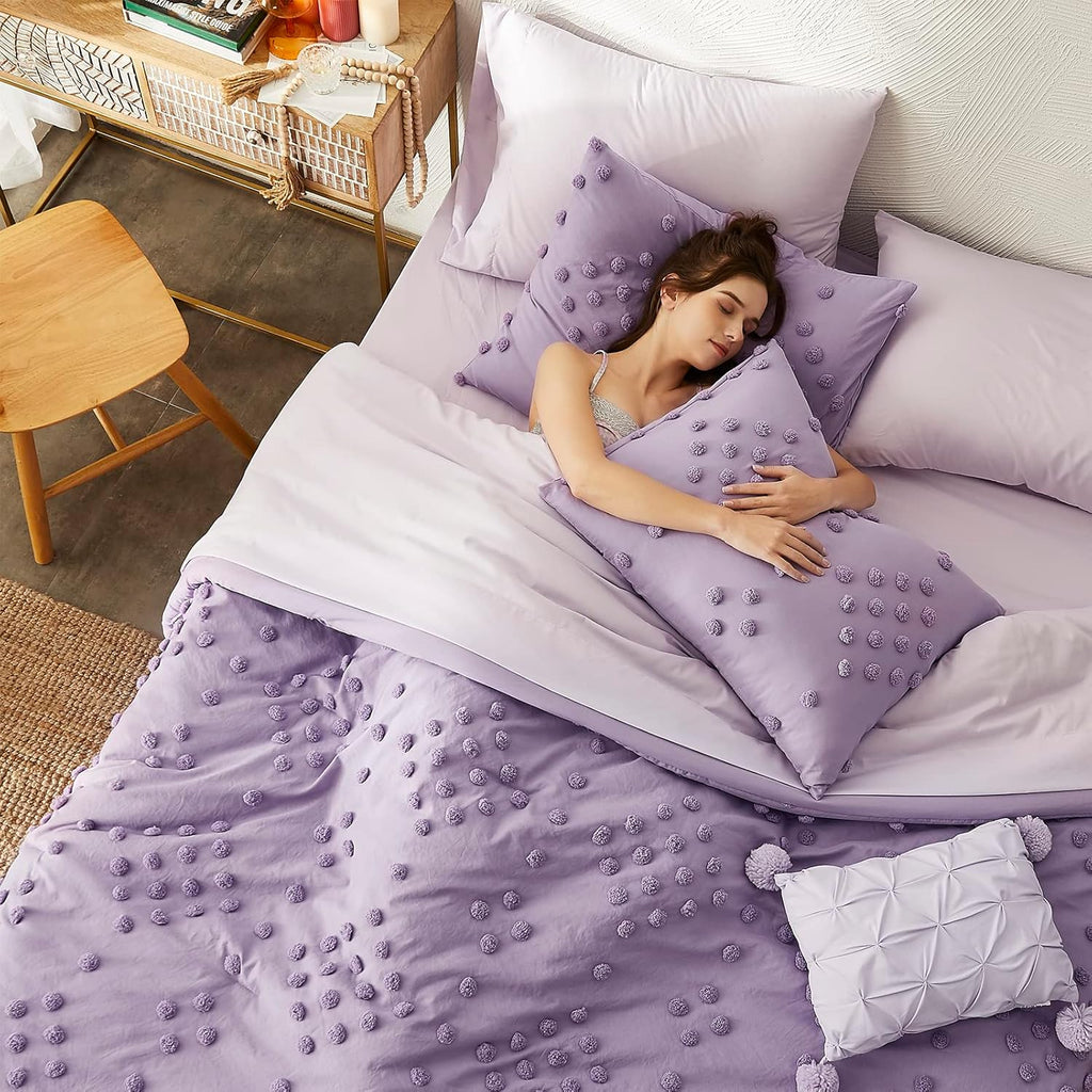 Melex Pom Tufted Comforter Set