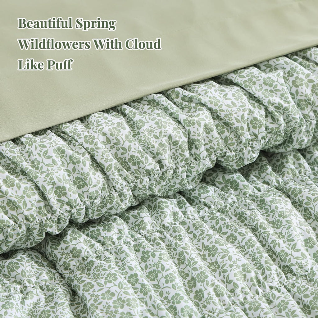 Melex Puff 7-piece Bed in a Bag Comforter Set with Sheets