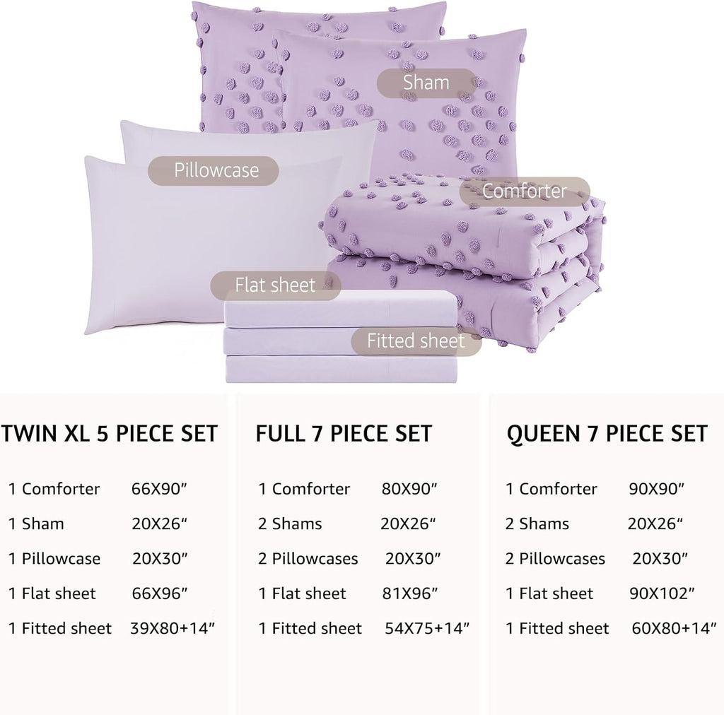 Melex Pom Tufted Comforter Set