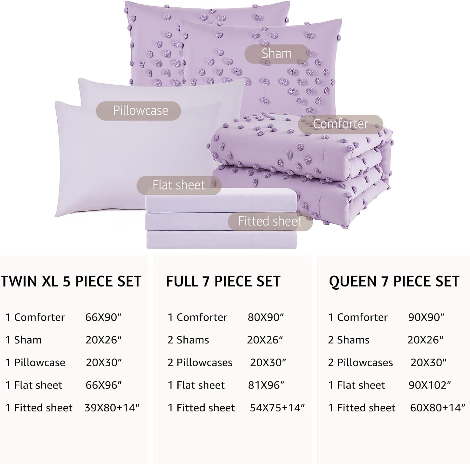 Melex Pom Tufted Comforter Set