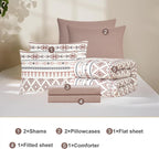 Melex Boho 7-Piece Bed in a Bag Comforter Set with Sheets
