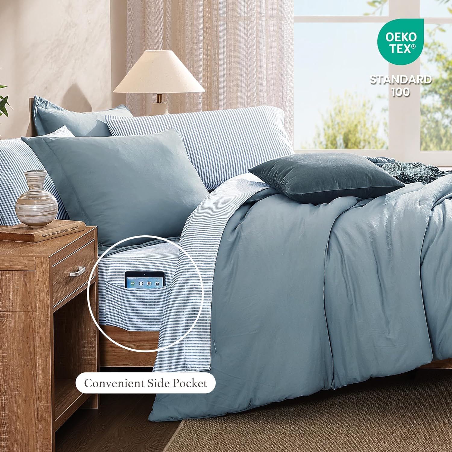 Melex Prewashed Bed in a Bag,Ultra Soft Comforter Bed Set with Sheets