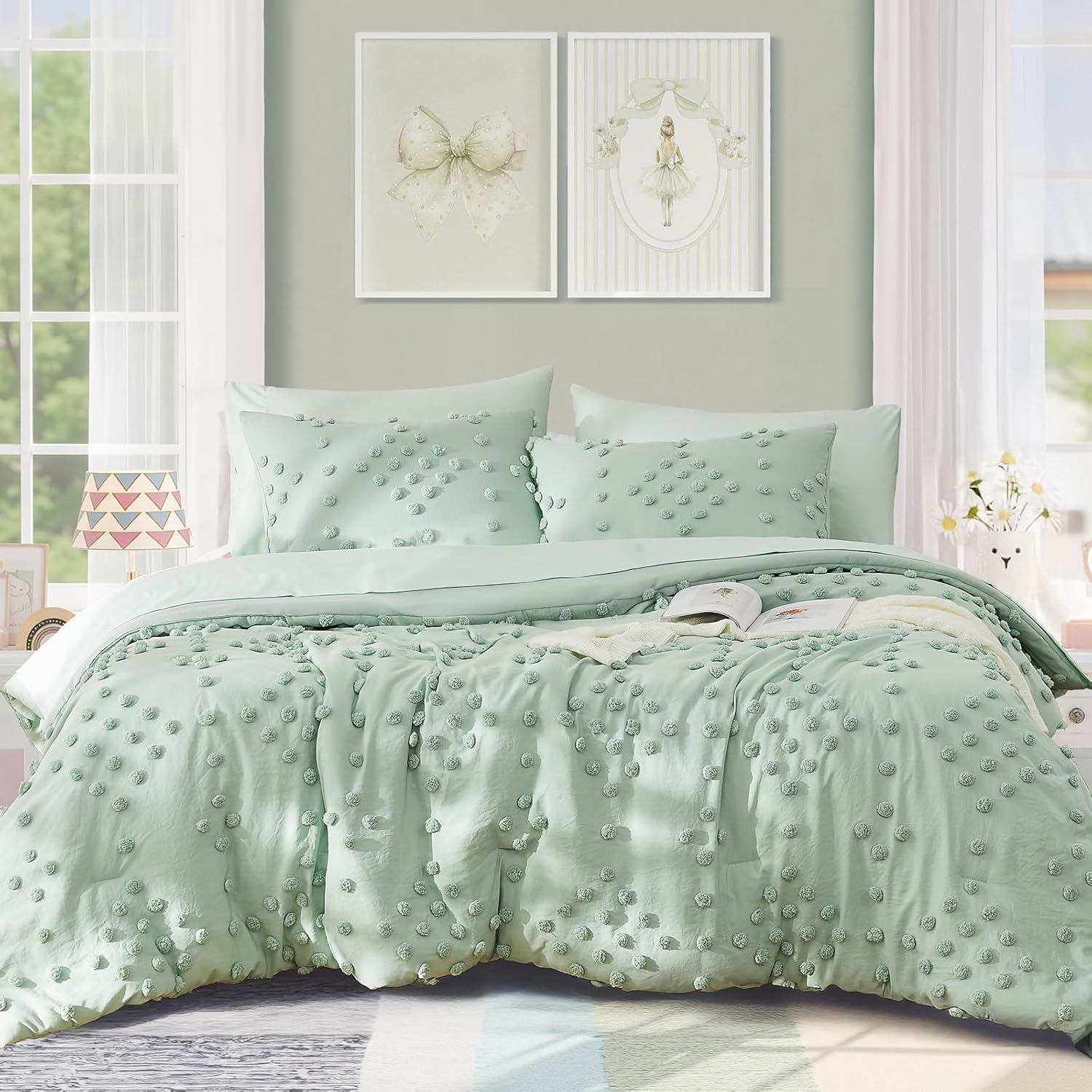 Melex Pom Tufted Comforter Set