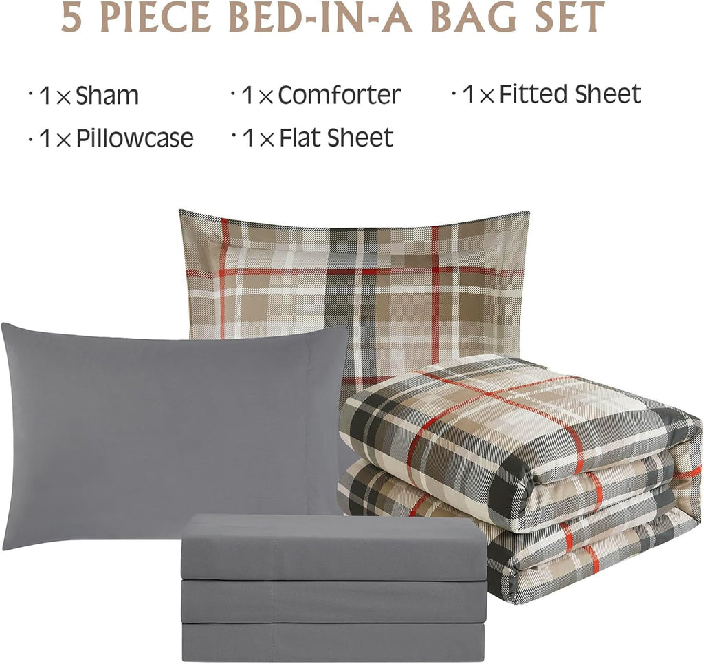 Melex Plaid Comforter Set