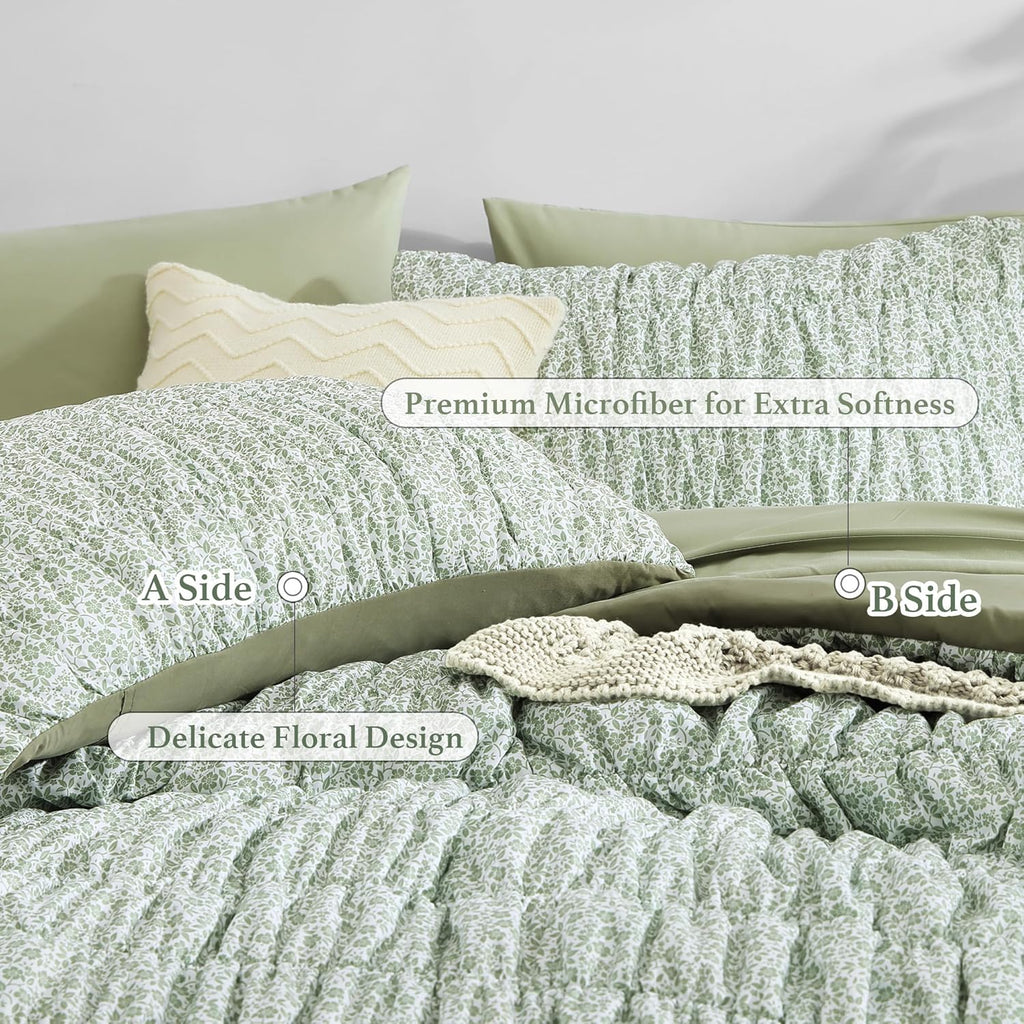 Melex Puff 7-piece Bed in a Bag Comforter Set with Sheets