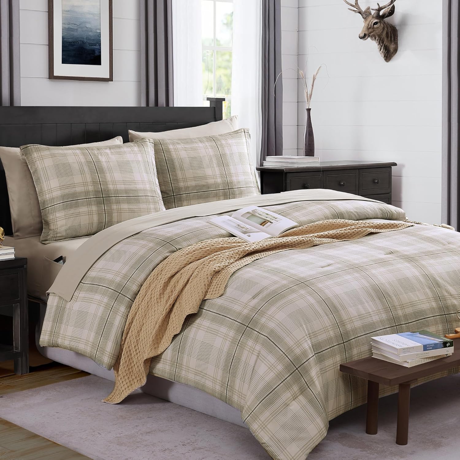 Melex Plaid Comforter Set