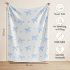 Catami Bow Throw Blanket-Reversible Home Decor Blankets for Couch Sofa Bed Camping 50"x60"