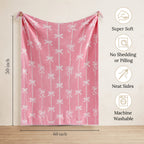 Catami Bow Throw Blanket-Reversible Home Decor Blankets for Couch Sofa Bed Camping 50"x60"
