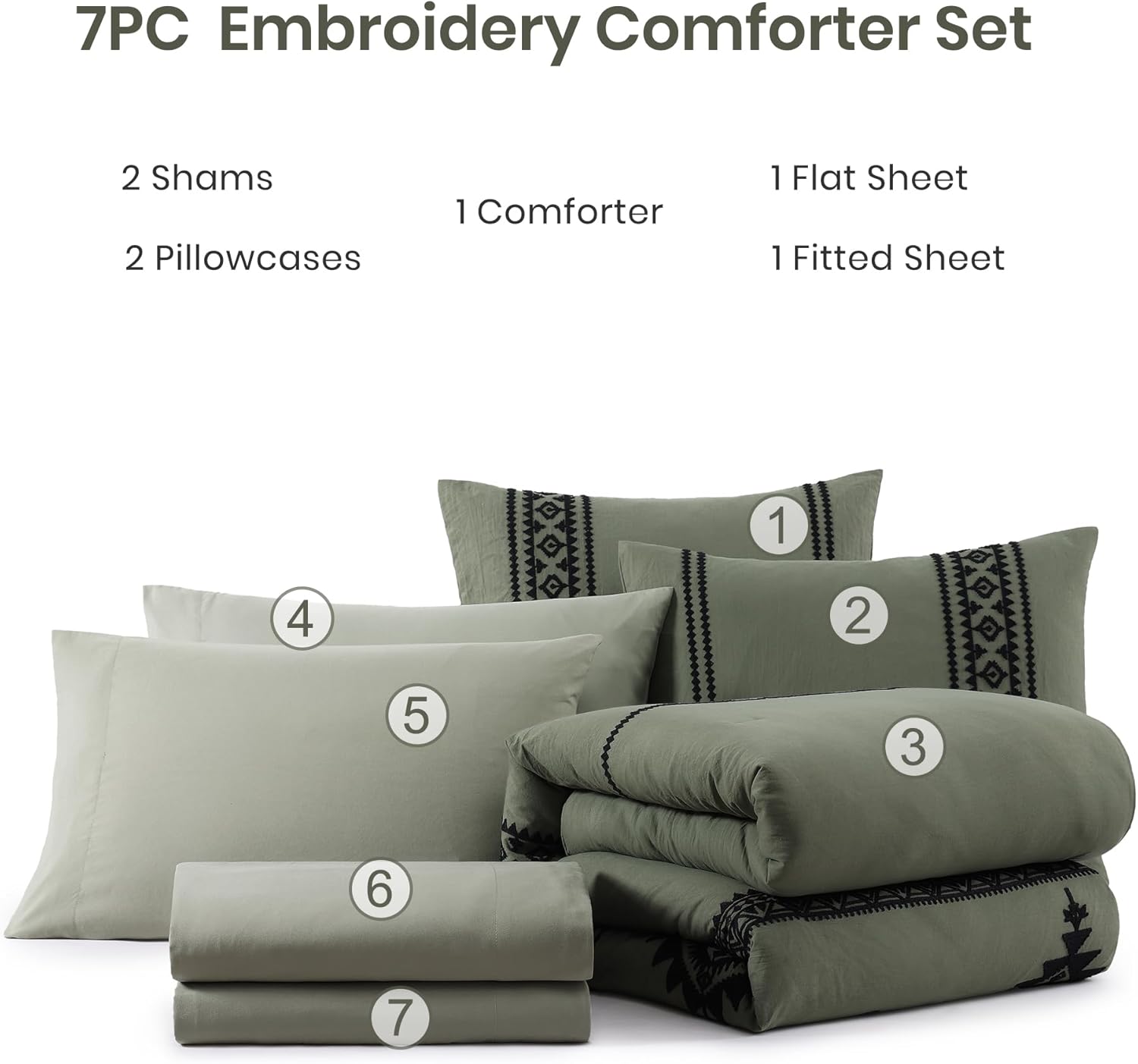 Melex Embroidery Comforter Set