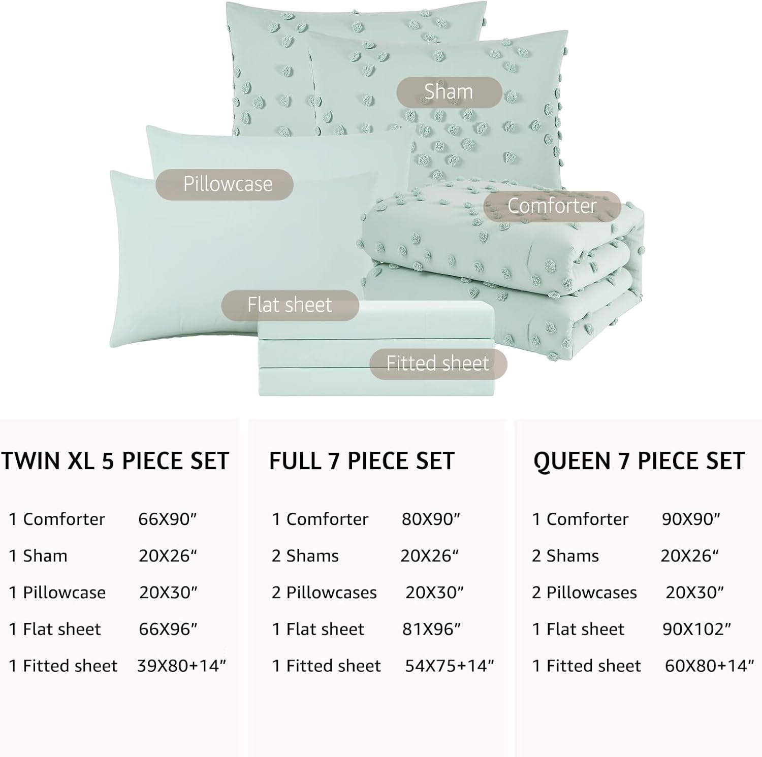 Melex Pom Tufted Comforter Set