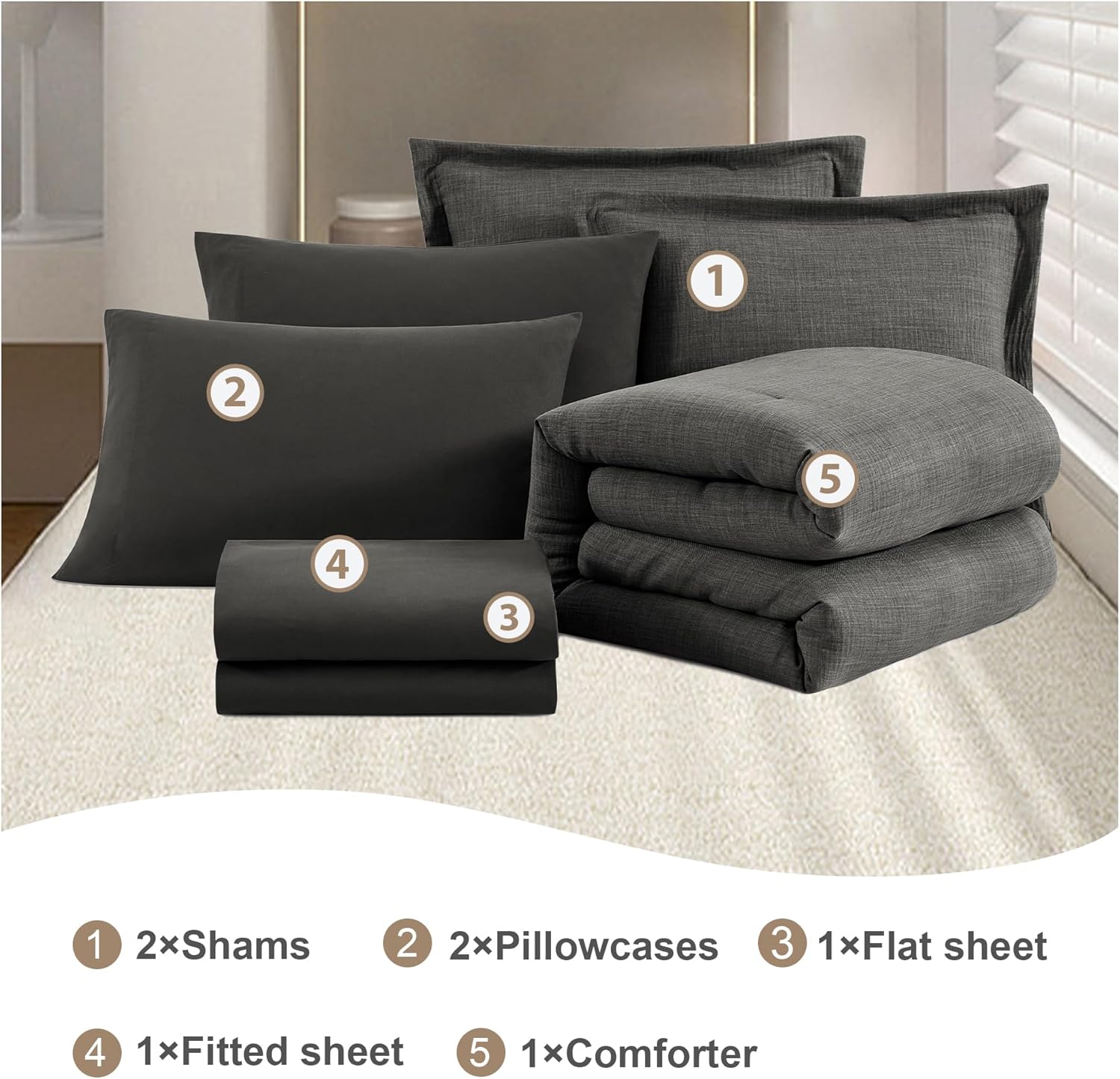 Melex Textured Comforter Set