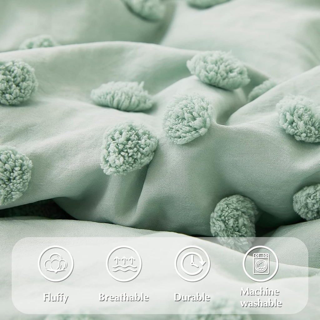 Melex Pom Tufted Comforter Set