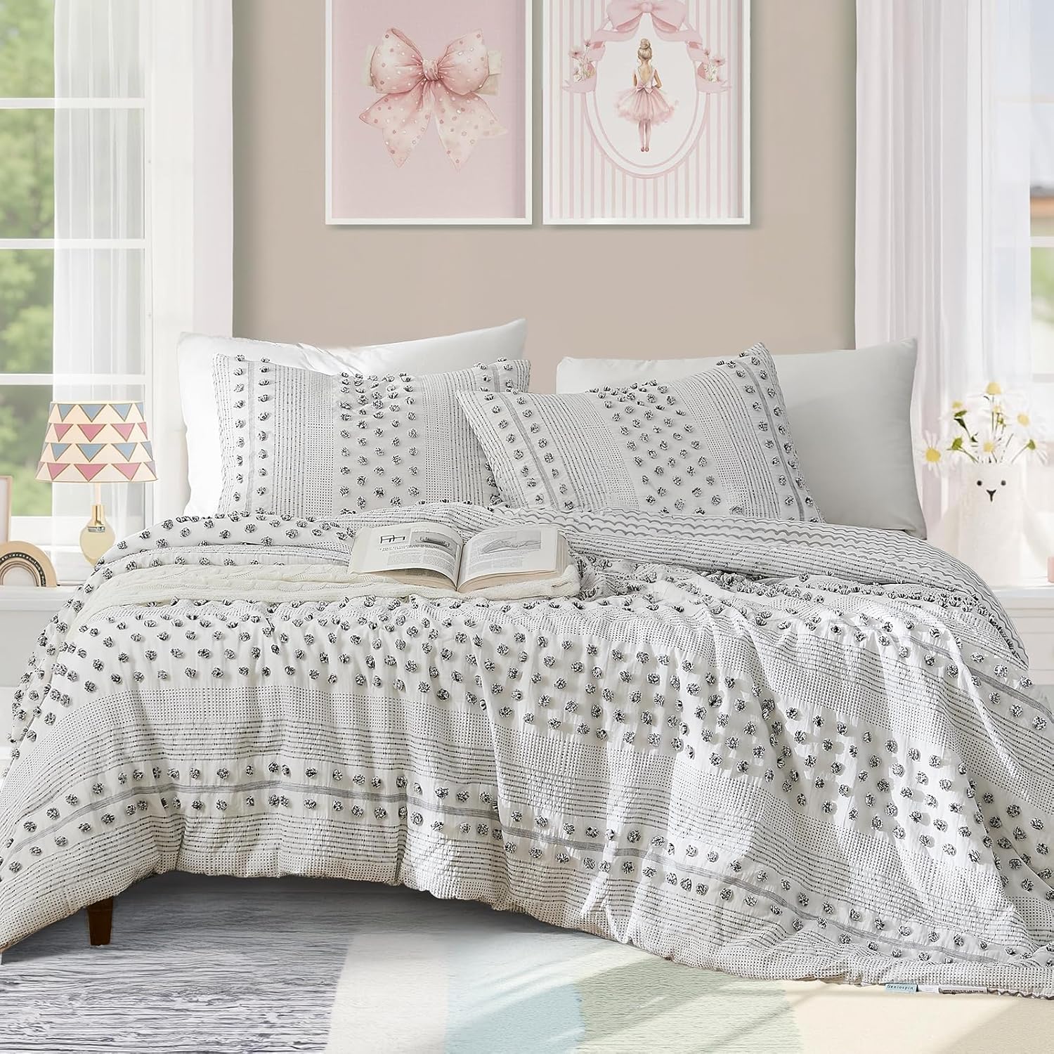 Melex Pom Tufted Comforter Set