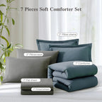 Prewashed fabric 7-piece Bed in a Bag Comforter Set